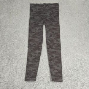 Spanx Look at Me Now Seamless Leggings Women L Gray Camo Athleisure Yoga Active